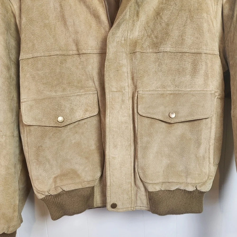 Vintage Mens Suede Leather Jacket 90s 1990s Brown Western Cosplay Grunge Small - Picture 3 of 13